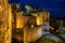 Spectacular Illuminated Ancient Fortress Of Medieval City Carcassonne In The Night In Occitania, France