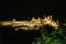 Spectacular Illuminated Ancient Fortress Of Medieval City Carcassonne In The Night In Occitania, France