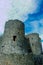 Spectacular, imposing, defensive towers at Harlech castle north Wales. A UNESCO monument.
