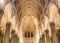 Spectacular inside view of Saint Patrick`s Cathedral interior, at St. Patrick`s day in Manhattan