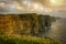 Spectacular ireland scenic rural nature landscape from the cliffs of moher in county clare, ireland.