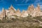 Spectacular karst Landform with limestones in the Goreme of Nevsehir, Cappadocia, Turkey