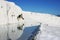 The spectacular landscape at Cotton Castle (travertines) at Pamukkale in Turkey.