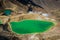 The spectacular landscape of the emerald lake in Tongariro national park, North Island, New Zealand.