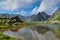 A spectacular landscape of a lake in Retezat Mountains, Romania