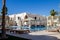 Spectacular mediterranean luxury hotel, lovely landscape of the yard of Egyptian resort