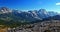 Spectacular mountain panorama from Nuvolau peak in Dolomites