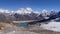 Spectacular mountain panorama with some of the highest mountains on earth in the Himalayas, Nepal.
