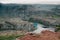 spectacular natural view of rocky mountains and river