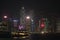 Spectacular night view of Hong Kong skyline