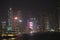 Spectacular night view of Hong Kong skyline