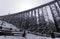 The spectacular old Koksilah Trestle section view in snowy day