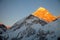 Spectacular orange sunset Mount Everest from Kala Patthar lookout, Nepal