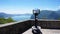 Spectacular panorama: Viewpoint from the sanctuary Santuario della Madonna della Ceriola in Monte Isola on Lake Iseo