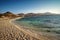Spectacular panoramic view of Kalafatis Beach in Mykonos