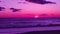 Spectacular pink purple sunset over ocean, waves breaking on beach. Amazing scene of sunset. Sunset Sky Natural Background.