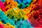 A Spectacular Powder Explosion Unleashed. Embracing the Splendor of Colorful Powder Explosions. Copy space. Generative AI