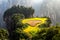 Spectacular rice terrace, called the â€œair gardenâ€, in Wulingyuan National Park, Zhangjiajie, China.