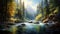 Spectacular River Painting On Canvas: Whistlerian Realism With Hyper-detailed Renderings