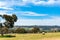 Spectacular rural landscape with panoramic view on fields