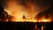 Spectacular Scene: Fire Draws Crowds in Front of St. Stephen\\\'s Basilica, Budapest