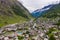 Spectacular scenery on Zermatt valley and Alps mountain in summer