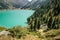 Spectacular scenic Big Almaty Lake ,Tien Shan Mountains in Almaty, Kazakhstan