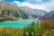 Spectacular scenic Big Almaty Lake ,Tien Shan Mountains in Almaty, Kazakhstan