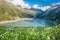 Spectacular scenic Big Almaty Lake, Tien Shan Mountains in Almaty, Kazakhstan,Asia