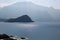 The spectacular silhouette of Mount Babadag is early in the morning in Oludeniz. Fethiye-Mugla