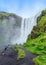 The spectacular Skogafoss waterfall. Iceland, Europe