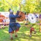 Spectacular staged battles of Slavic warriors and knights at the festival in Zagorodny Park