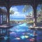 Spectacular Stained Glass Pool Paradise