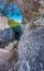 Spectacular steps between the rocks with tourists