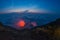 Spectacular Stromboli volcano eruption during the night