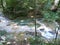 Spectacular succession of blue waterfall cascades