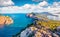 Spectacular summer view of Caccia cape. Adorable morning scene of Sardinia island, Italy, Europe. Fantastic seascape of Mediterra
