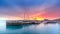 Spectacular sunrise at Greystones marina, County Wicklow, Ireland
