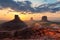 Spectacular sunrise at Monument Valley, Arizona