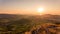 Spectacular sunset panorama with viaduct going towards the sea.