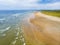 Spectacular Tullan Strand, one of Donegal`s renowned surf beaches, framed by a scenic back drop provided by the Sligo-Leitrim Mou