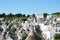 Spectacular view of Alberobello with trulli roofs and terraces, Apulia region, Southern Italy