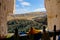 Spectacular view of the autumn colored nature from a balcony in Mati temple.