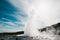 spectacular view of geyser and steam from geothermal hot springs, Geysir, iceland