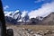 Spectacular view of the gigantic mountain peak of Kanchenjunga range.