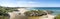 Spectacular view of a long Hellesto beach in a sunny summer day