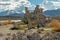 Spectacular View Mono Lake and Mountains. Unique Place, Mono Lake Tufa State Reserve, California.