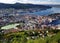 Spectacular View From Mount Floyen To Downtown And The Harbour Of Bergen