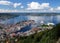 Spectacular View From Mount Floyen To The Harbour Of Bergen And The Byfjord