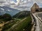 A spectacular view of mountains from the highest surfaced mountain road in Austria - Grossglockner High Alpine Road.